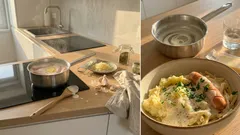 Večeře za pár minut: párky vařené v mléce a jemná omáčka navíc