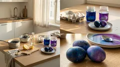 Jak obarvit vajíčka do modra a fialova bez chemie: trik s ančanem a citronem