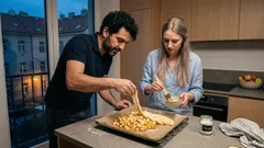 Jablečná pletenka z tvarohového těsta bez kynutí: recept, který drží tvar