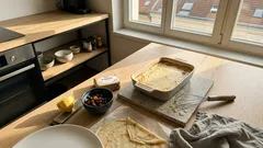 Nalysnyky z trouby: zapečené palačinky s tvarohem a smetanovou zalivkou